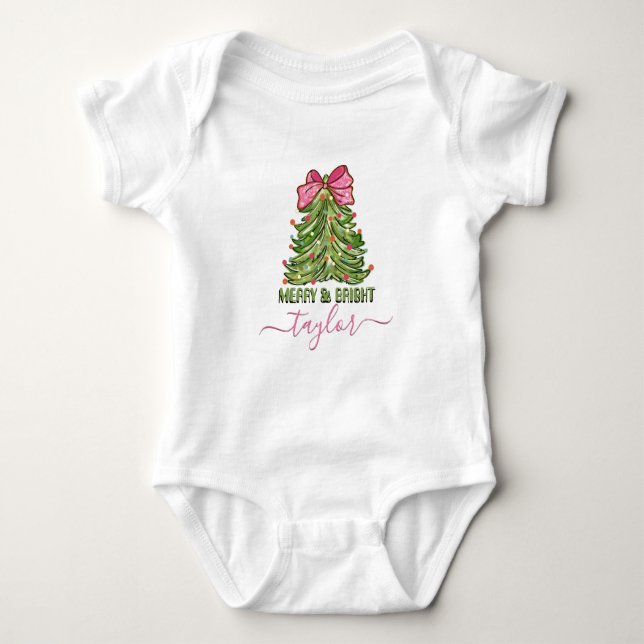Glad och ljus anpassad julgran för barn  t shirt (Framsida)