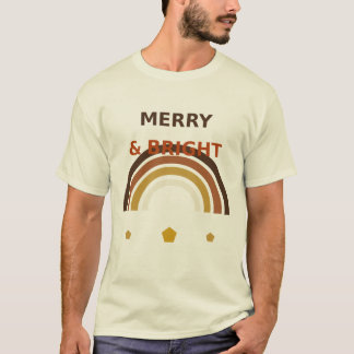 Glad och ljus Boho-regnbåge, Retro jul  T Shirt