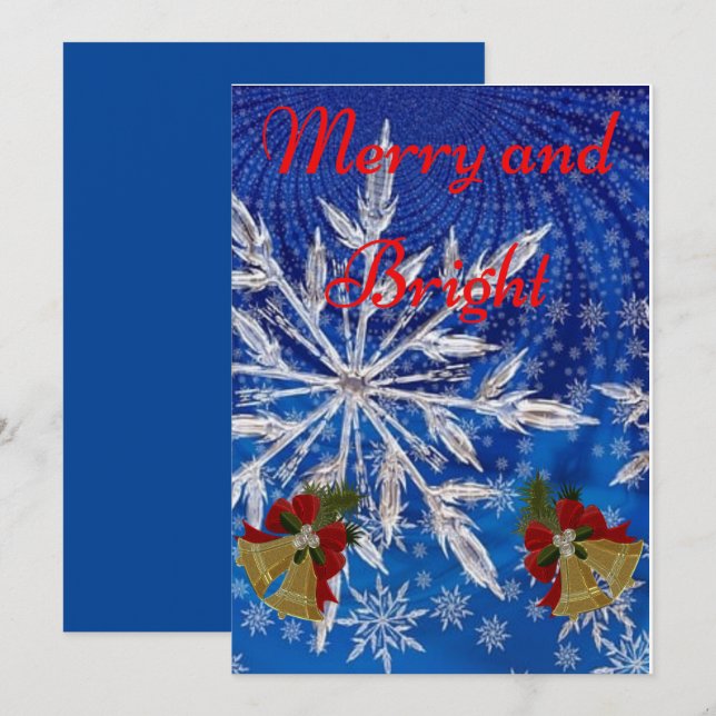 Glad och Ljus Familjens Jul Julkort (Fram/baksida)