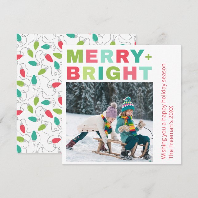 Glad och ljus färgglad jul (Fram/baksida)