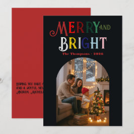 Glad och ljus färgglad julbild julkort