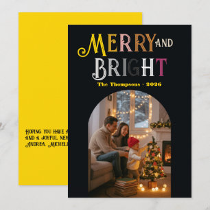 Glad och ljus färgglad julfotografi julkort