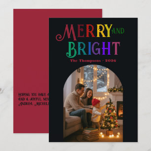 Glad och ljus färgglad julfotografi julkort