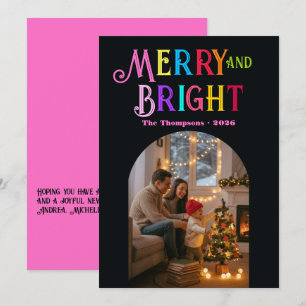 Glad och ljus färgglad julfotografiet julkort