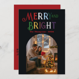 Glad och ljus färgrik julbild julkort