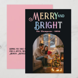 Glad och ljus färgrik julbild julkort