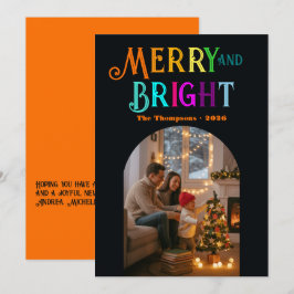 Glad och ljus färgrik julfotografi julkort