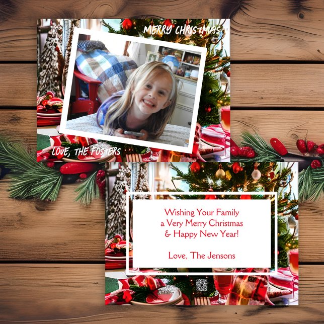 Glad och ljus jul foto semester julkort (Skapare uppladdad)