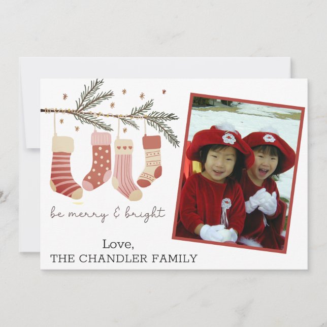 Glad och ljus jul fotografering julkort (Framsida)