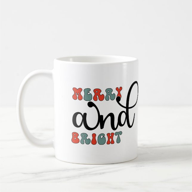 Glad och ljus jul kaffemugg (Vänster)