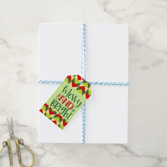 Glad och ljus jul  presentetikett (With Twine)