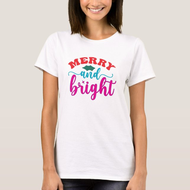 Glad och ljus, jul t shirt (Framsida)
