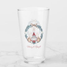 Glad och ljus jul Tomte Glas