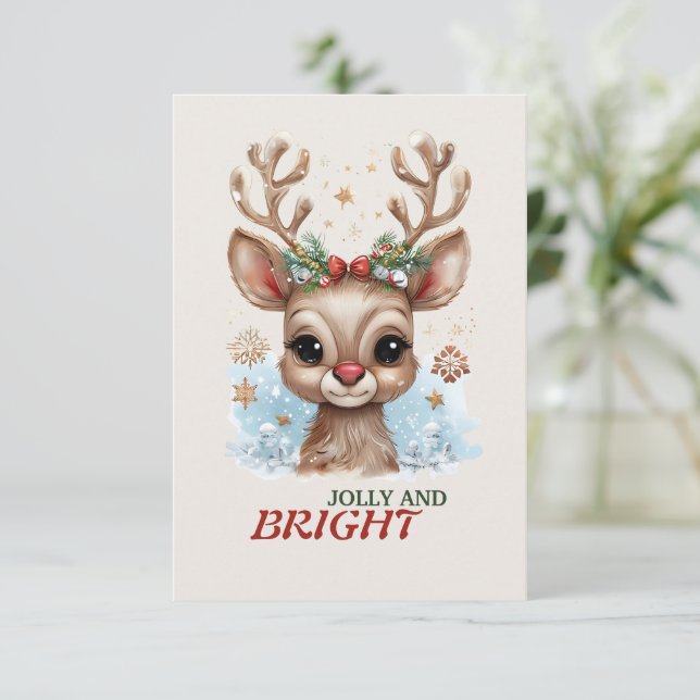 Glad och ljus julhälsningskort kort (Stående Fram)