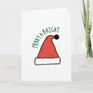 Glad och Ljus Julhatt Enkel Julkort Kort