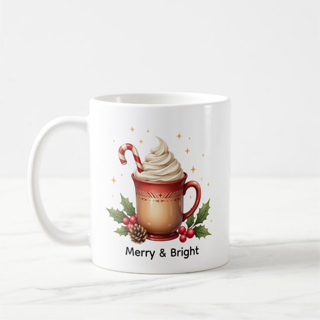 Glad och ljus julkaffe kaffemugg (Vänster)