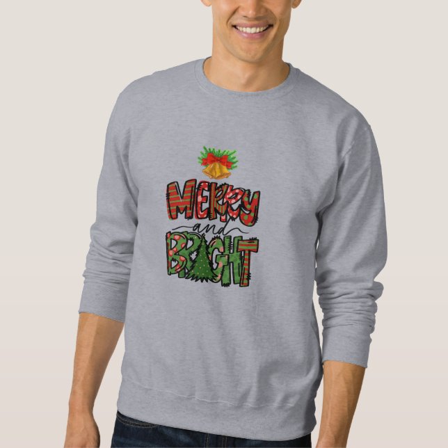 Glad och ljus julklockor festiva  lång ärmad tröja (Framsida)