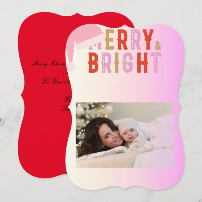 glad och ljus julkort jul inbjudningar (Fram/baksida)