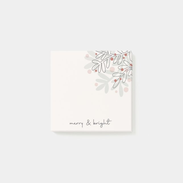 Glad och ljus julmistel post-it block (Framsida)