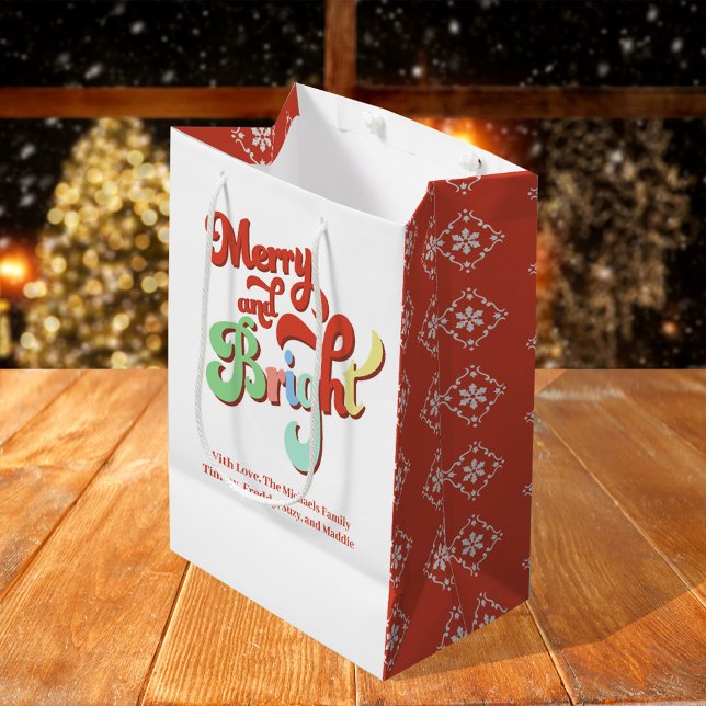 Glad och ljus julpersonlig (Merry and Bright Holiday Custom Gift Bag)