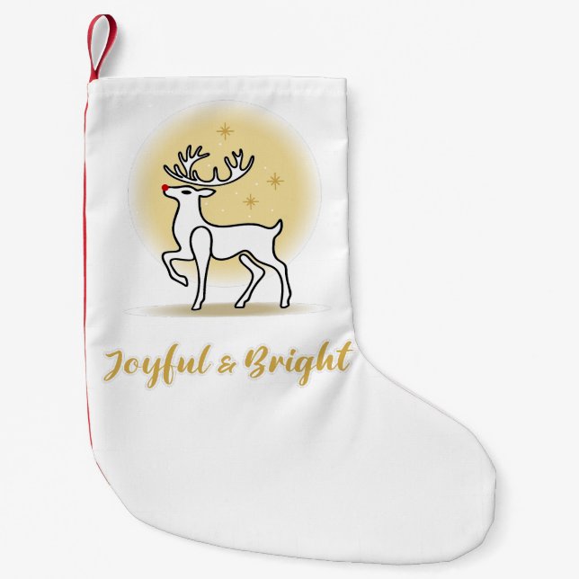 Glad och ljus julren liten julstrumpa (Framsidan)