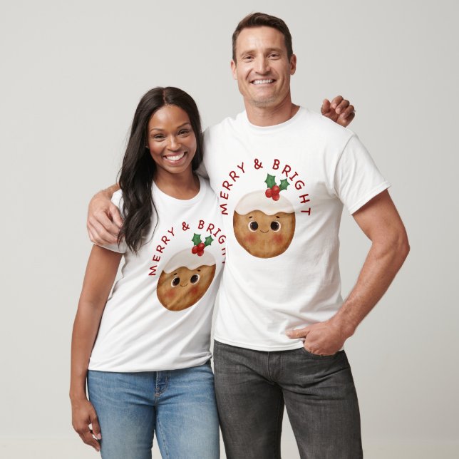 Glad och ljus Kawaii julpudding herr  T Shirt (Unisex)