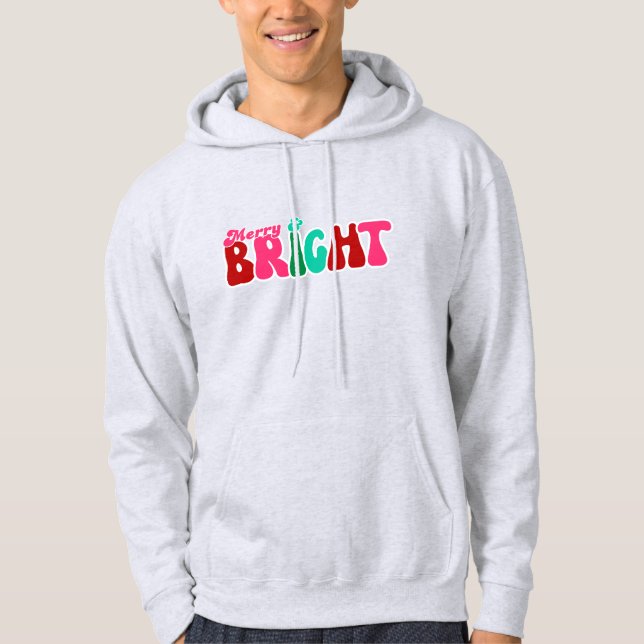 Glad och ljus Maximalistisk jultröja för män Hoodie (Framsida)