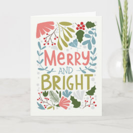 Glad och ljus med julbotaniska motiv kort