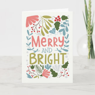Glad och ljus med julbotaniska motiv kort