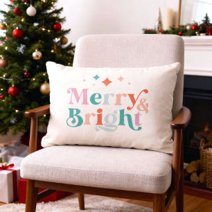 Glad och ljus modern färgrik jul lumbarkudde