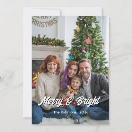 Glad och ljus modern fotokollage familje julkort