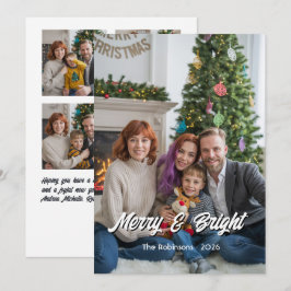 Glad och ljus modern fotokollage familje julkort