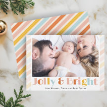 Glad och ljus modern randig fotoful jul
