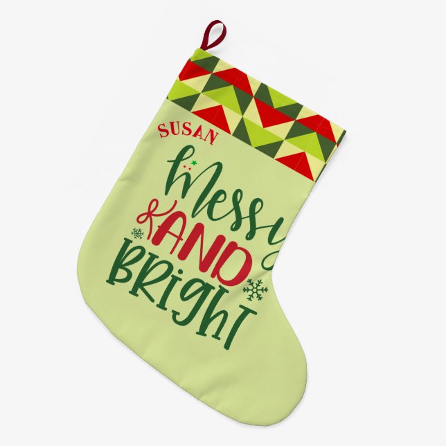 Glad och ljus namngiven julstrumpa (Framsidan (Hängande))