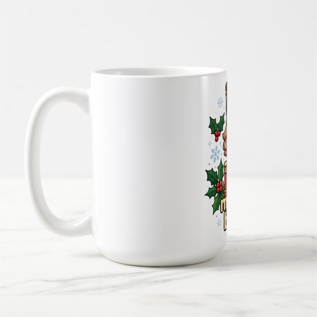 Glad och ljus nötknäppare julmugg kaffemugg (Vänster)