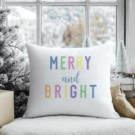 Glad och ljus pastellfärgad julstämning kudde