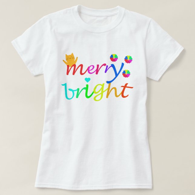 Glad och ljus regnbågströja – färgglad positivitet t shirt (Design framsida)