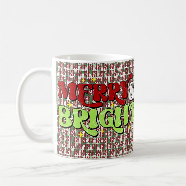 Glad och ljus - Retro jul God Jul  Kaffemugg (Vänster)