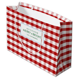 Glad och ljus röd gingham-rutig högtid