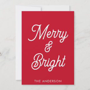 Glad och Ljus Typografi Skrift Röd Jul Julkort