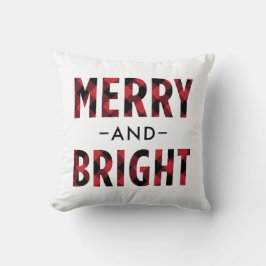Glad och ljusröd buffelmönstrad jul kudde