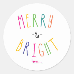 Glad och ljust julfirande färgglada klistermärken