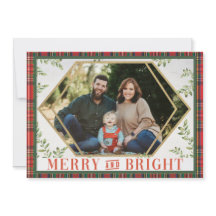 Glad och ljust rutmönstrat geometriskt julkort