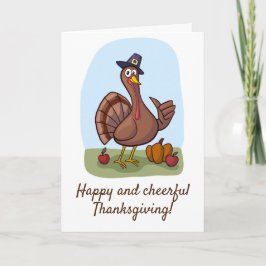 Glad och lycklig Thanksgiving Tack Kort