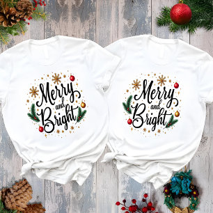 Glad och Lysande Elegant Julfirande T Shirt