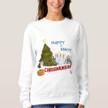 Glad och Merry Chrismukkah Interfaith Högtidskonst