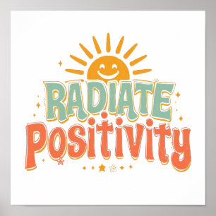 Glad och motiverande solig utsaga poster