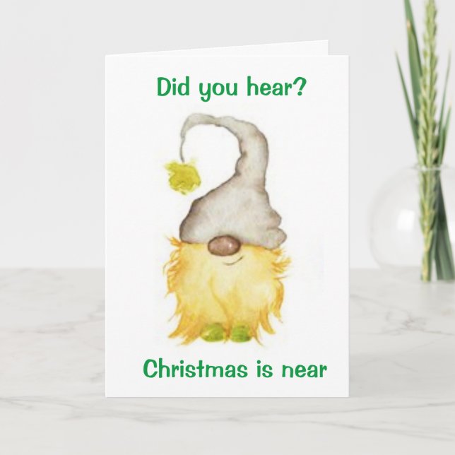 GLAD OCH MYCKET GLAD TOMTE BARA FÖR "DIG" HELGKORT (Framsida)