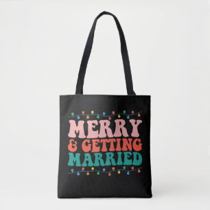 Glad och nygift par jul groovy tygkasse