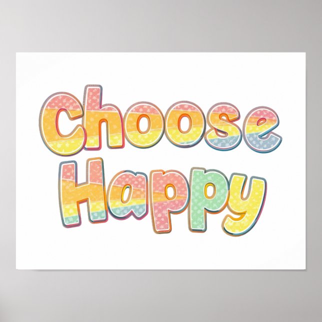 Glad och Positiv Barntypografi Poster (Framsidan)